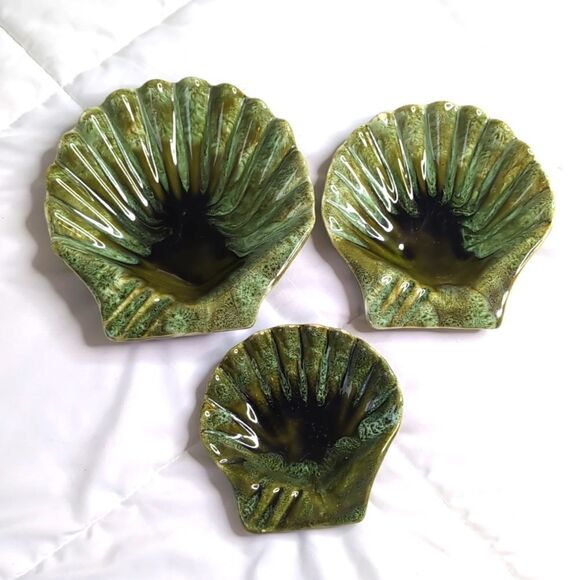 Handmade Green Decorative Shells Wade of California USA 699 - Picture 1 of 12